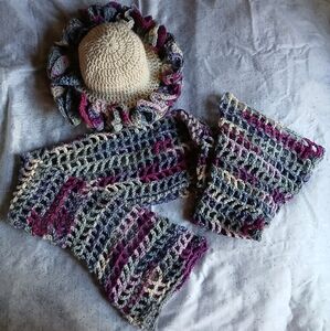 Crochet Ruffle Bucket Hat and Shrug